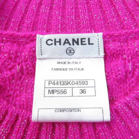 CHANEL knit P44135 Main: 75% alpaca, Main: 20% rayon, Main: 5% polyester pink Women 36 Used Authentic