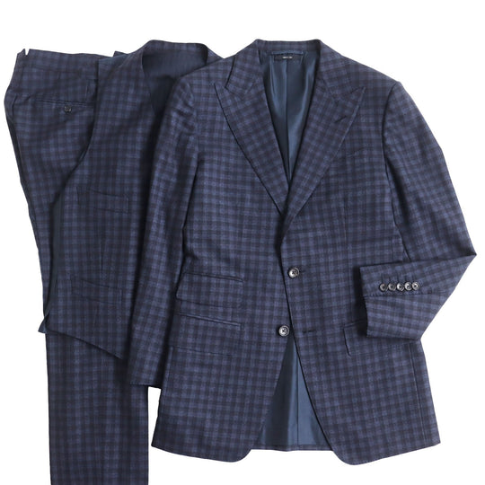 TOM FORD suit Main: 100% wool, Lining: 50% cupra, Lining: 50% silk, Lining: 100% rayon Navy mens 44 Used Authentic