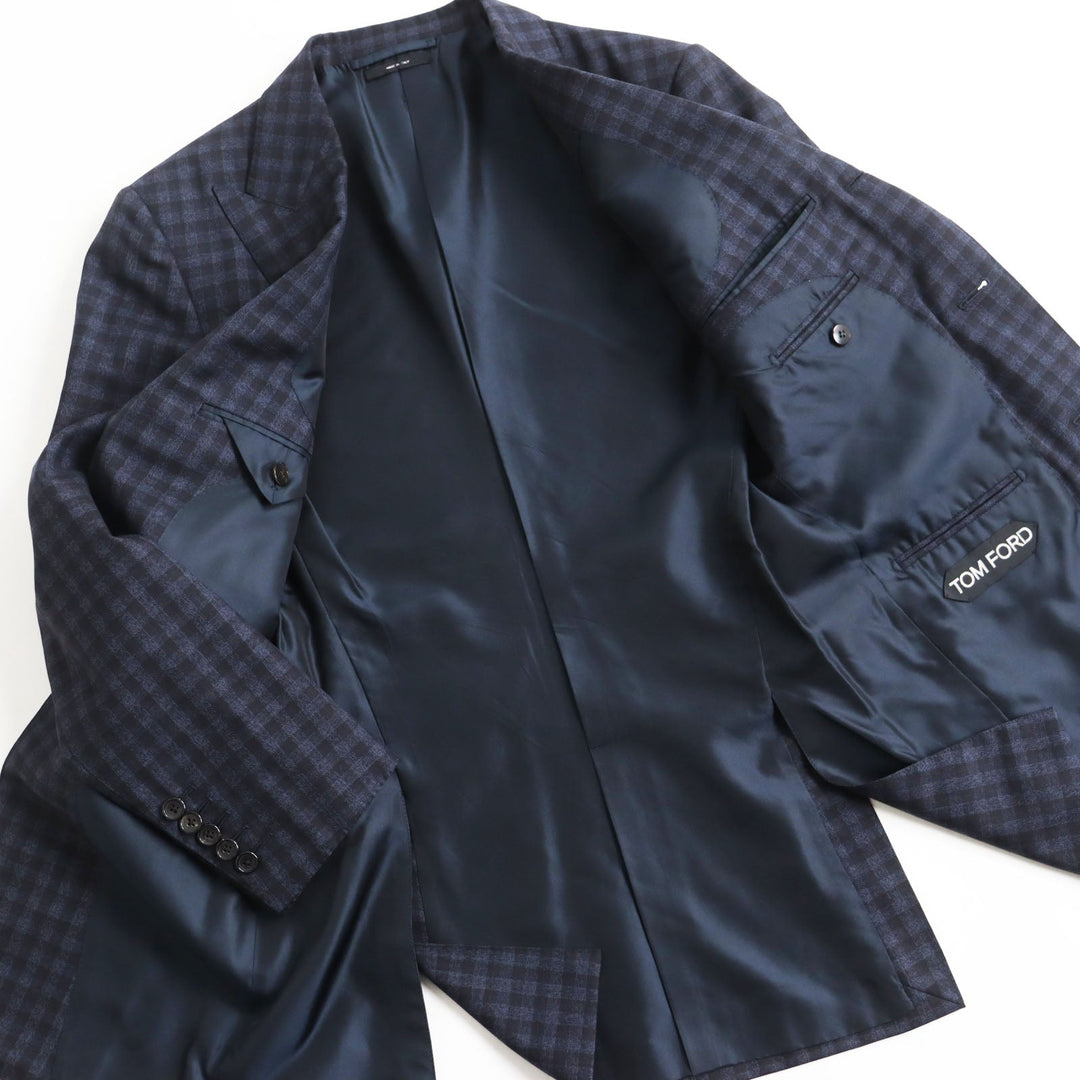 TOM FORD suit Main: 100% wool, Lining: 50% cupra, Lining: 50% silk, Lining: 100% rayon Navy mens 44 Used Authentic