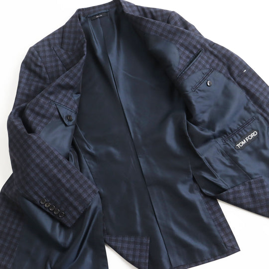 TOM FORD suit Main: 100% wool, Lining: 50% cupra, Lining: 50% silk, Lining: 100% rayon Navy mens 44 Used Authentic