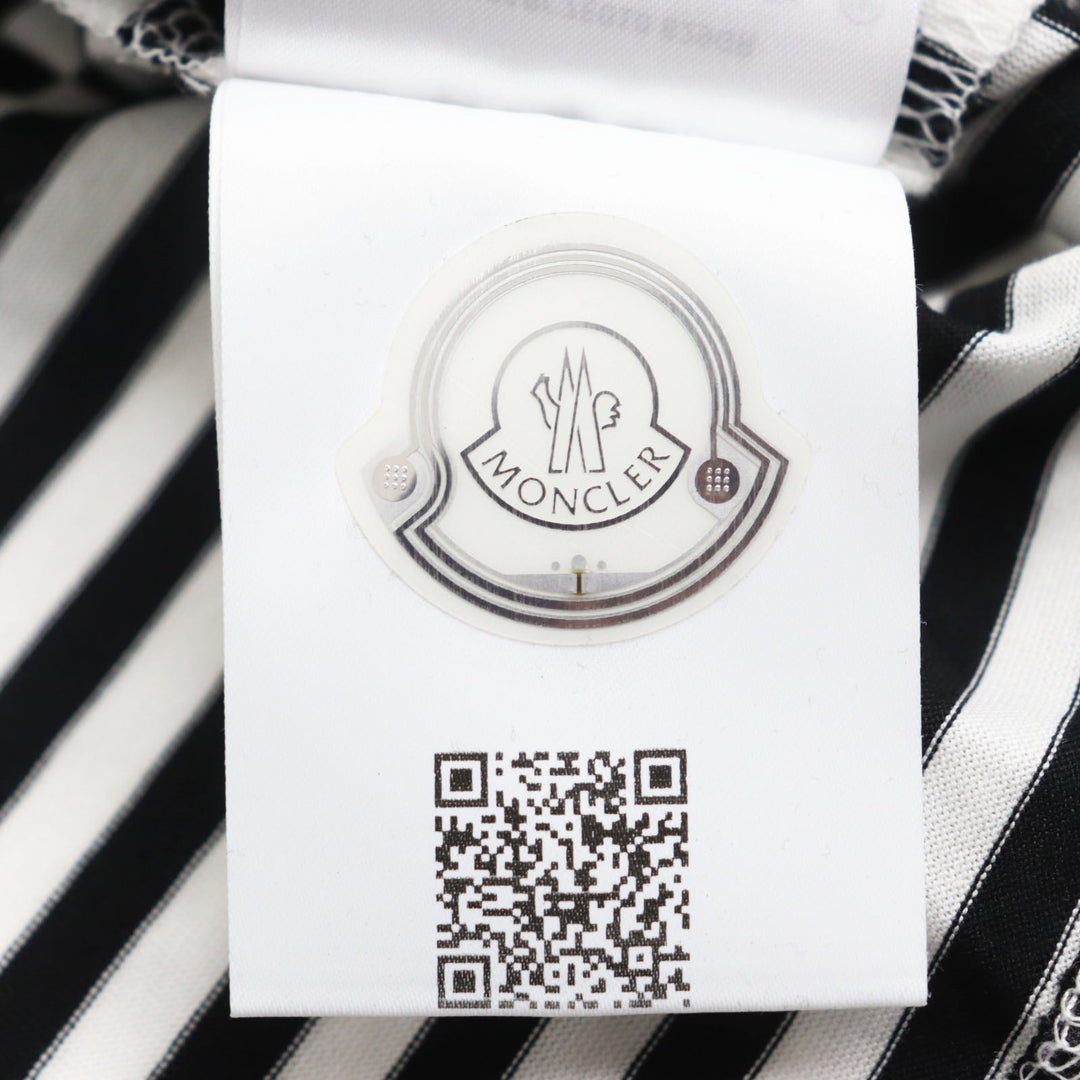 MONCLER Short sleeve T-shirt G10918C7E010 829GR Main: 100% cotton black Border Pattern MAGLIA T-SHIRT Women S Used Authentic