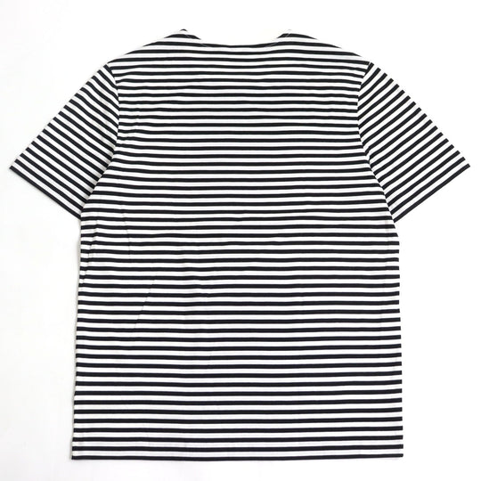MONCLER Short sleeve T-shirt G10918C7E010 829GR Main: 100% cotton black Border Pattern MAGLIA T-SHIRT Women S Used Authentic