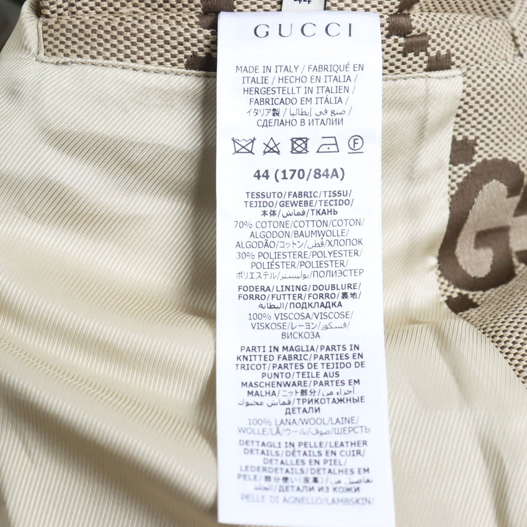 GUCCI Blouson 680812 Outer: 70% cotton, Outer: 30% polyester, Lining: 100% rayon Beige brown mens 44 Used Authentic