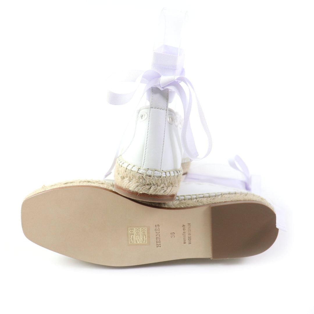 HERMES Leather shoes Main: Leather white Guapa Women 36 Used Authentic