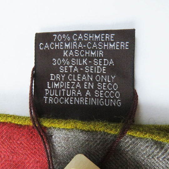 HERMES Stall Main: 70% cashmere, Main: 30% silk Multi Rectangle Sangles en Zigzag Women Used Authentic