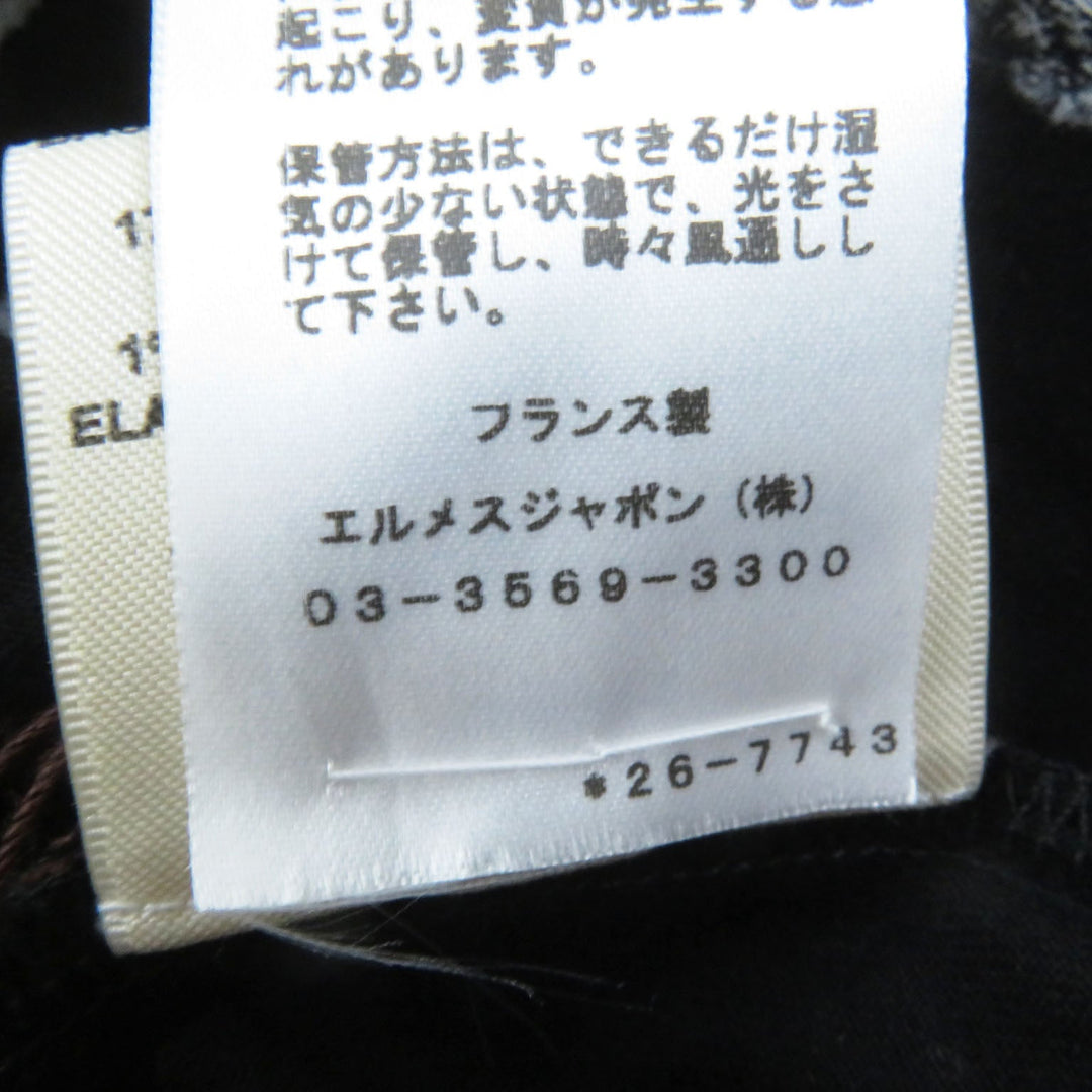 HERMES Short sleeve T-shirt 2E4600D2 Main: 100% cotton, Rib part: 82% cotton, 17% nylon, 1% polyurethane Black White Nadge Chain Women 34 Used Authentic