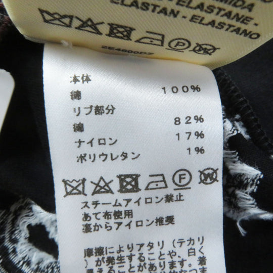 HERMES Short sleeve T-shirt 2E4600D2 Main: 100% cotton, Rib part: 82% cotton, 17% nylon, 1% polyurethane Black White Nadge Chain Women 34 Used Authentic