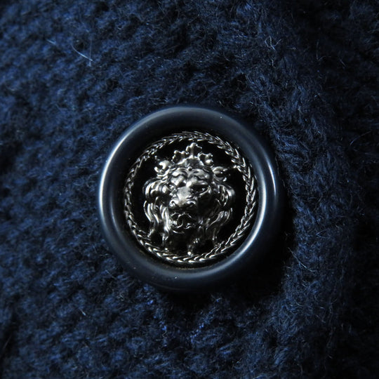 CHANEL cardigan P46489 Main: 100% cashmere, Other: 58% cashmere, 20% wool, 10% rayon, 9% nylon, 3% silk Navy Women 34 Used Authentic