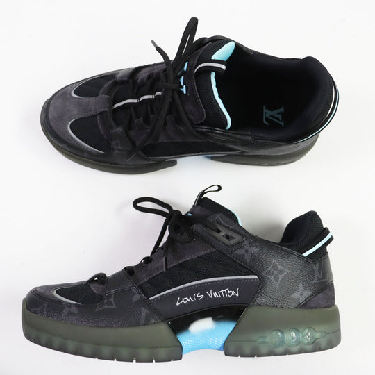 LOUIS VUITTON Low cut sneakers 1A9J6R Part: suede black Abbey line mens 6 Used Authentic