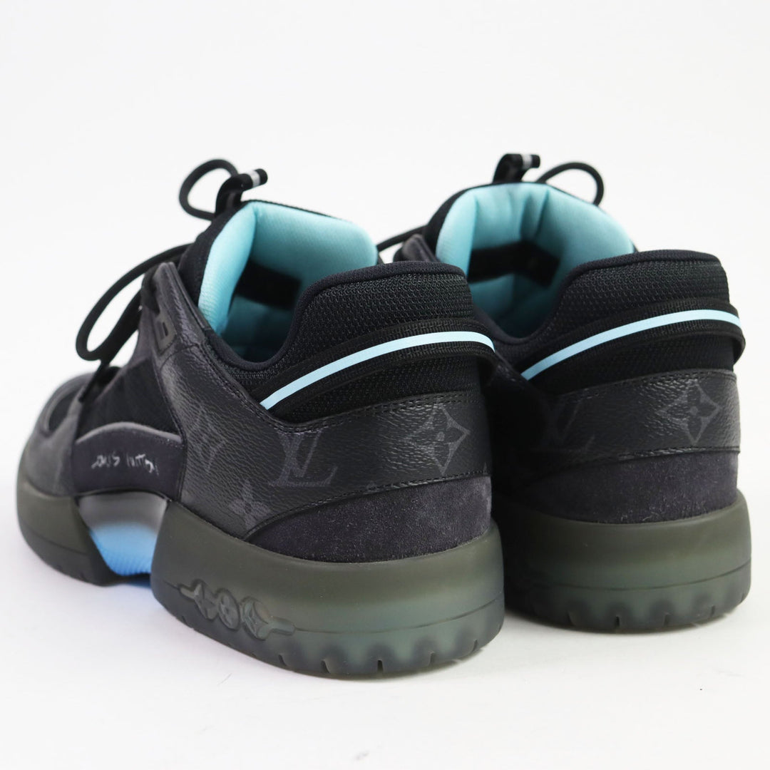 LOUIS VUITTON Low cut sneakers 1A9J6R Part: suede black Abbey line mens 6 Used Authentic