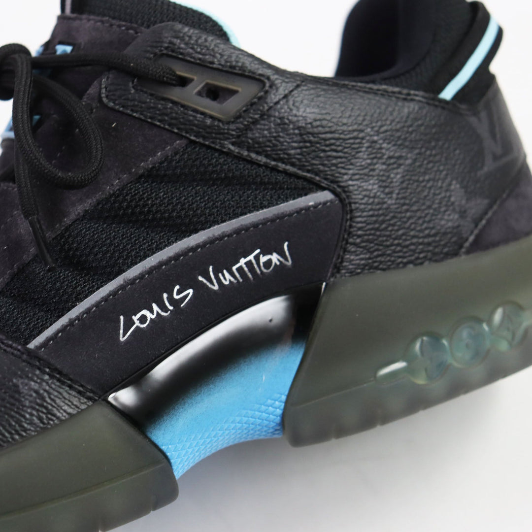 LOUIS VUITTON Low cut sneakers 1A9J6R Part: suede black Abbey line mens 6 Used Authentic