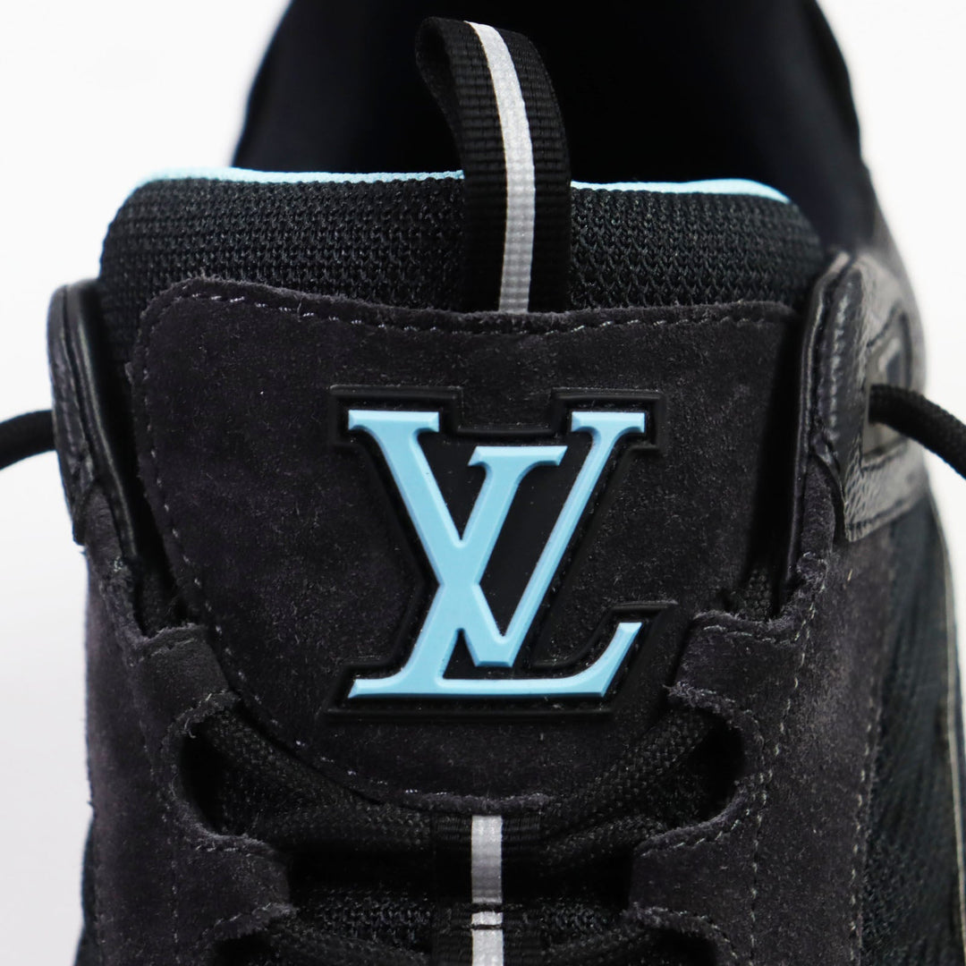 LOUIS VUITTON Low cut sneakers 1A9J6R Part: suede black Abbey line mens 6 Used Authentic
