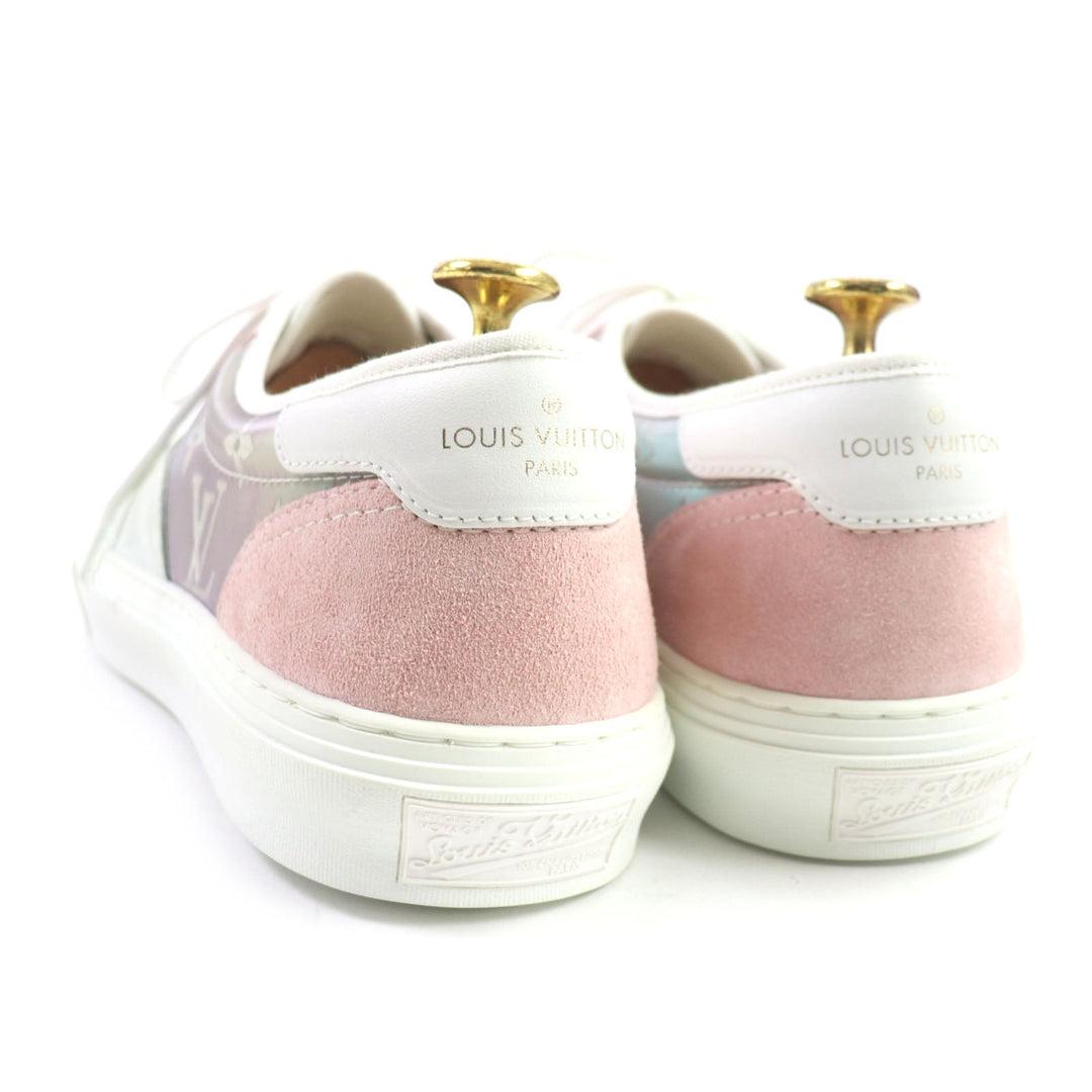 LOUIS VUITTON Low cut sneakers Main: Suede Multi Trocadero Line Monogram mens 7.5 Used Authentic