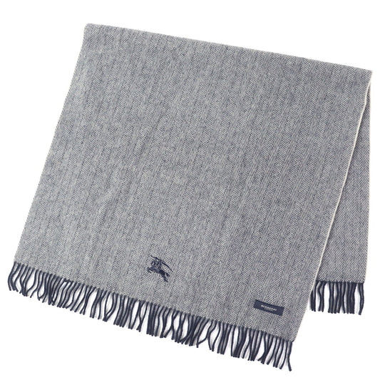BURBERRY LONDON Scarf Main: 100% wool Gray navy unisex(Unisex) Used Authentic