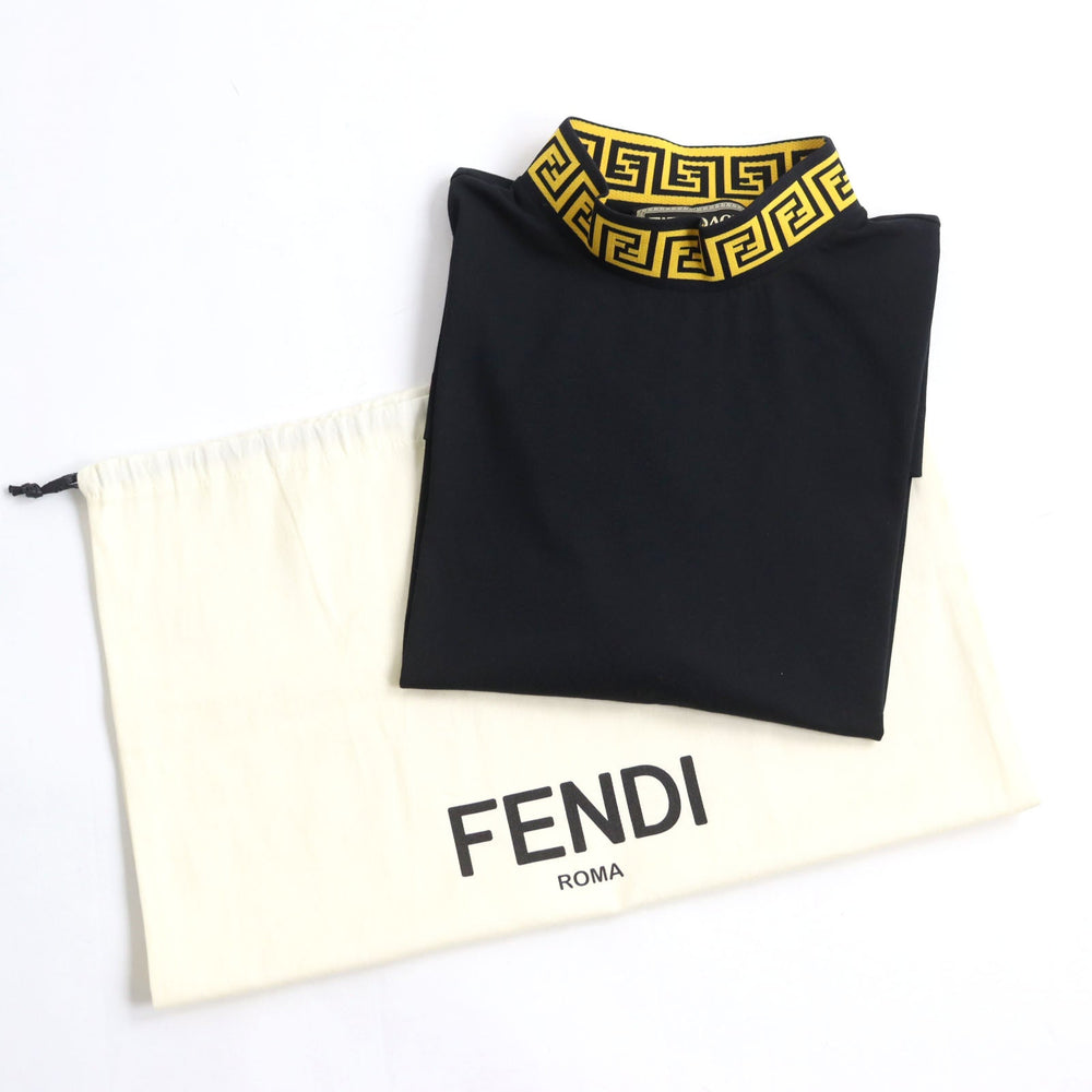FENDI Short sleeve T-shirt FY1088 AJNL Main: 100% cotton, part: 90% polyamide (nylon), part: 10% elastane (polyurethane) black mens L Used Authentic