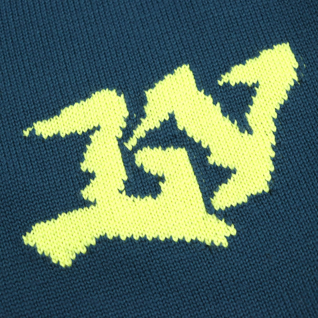 LOUIS VUITTON knit HNN02W Main: 100% wool Blue yellow mens M Used Authentic