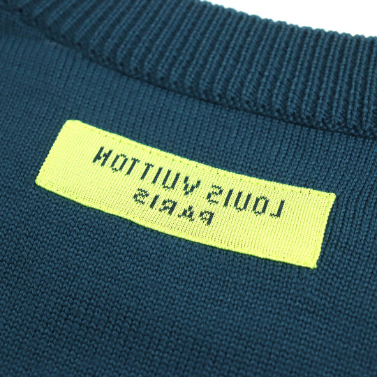 LOUIS VUITTON knit HNN02W Main: 100% wool Blue yellow mens M Used Authentic