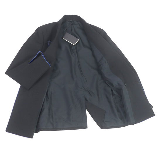 FENDI tailored jacket FJ0641 Outer: 97% wool, Outer: 3% polyester, Lining: 100% cupra black Double-breasted Gabardine Blazer mens 48 Used Authentic