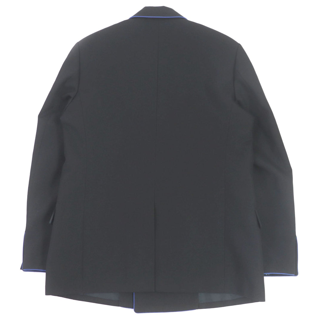 FENDI tailored jacket FJ0641 Outer: 97% wool, Outer: 3% polyester, Lining: 100% cupra black Double-breasted Gabardine Blazer mens 48 Used Authentic