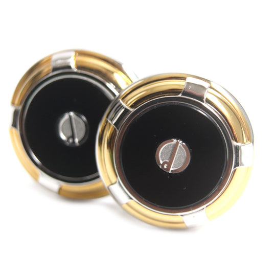 Dunhill cuffs Part: Onyx Black silver gold mens Used Authentic