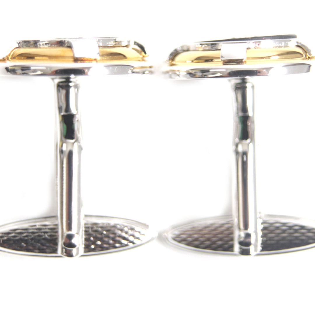 Dunhill cuffs Part: Onyx Black silver gold mens Used Authentic