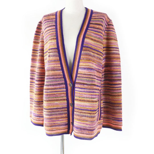 Missoni cardigan Main: 55% wool, 35% rayon, 10% mohair, 5% nylon Multi Women 44 Used Authentic