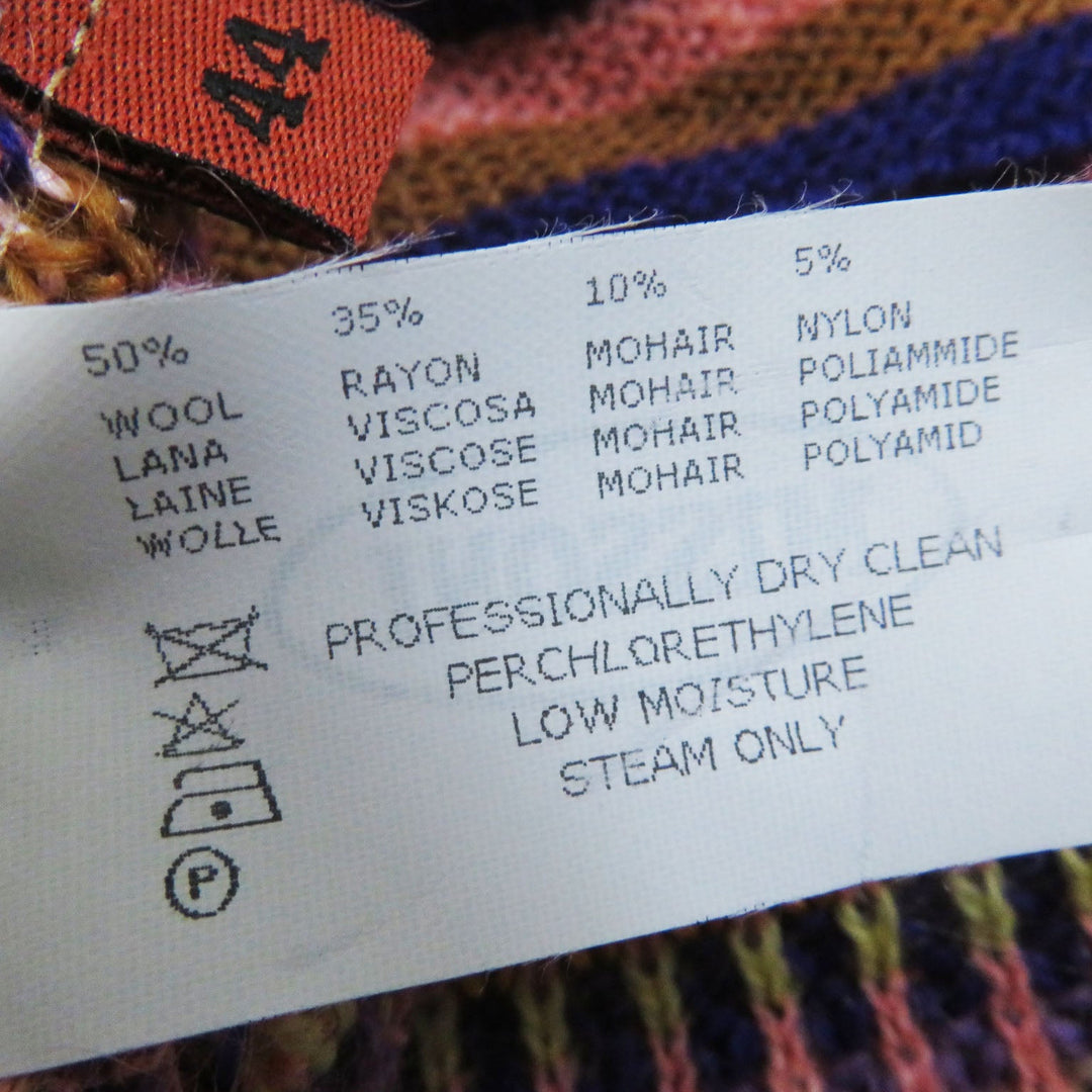 Missoni cardigan Main: 55% wool, 35% rayon, 10% mohair, 5% nylon Multi Women 44 Used Authentic