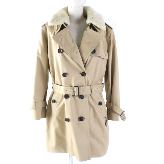 COACH trench coat F76255 Main: 68% cotton, Main: 32% polyester, Lining: 100% polyester, Removable lining: 55% wool, 23% polyester, 22% rayon Removable collar: sheepskin Leather trimming: cowhide (excluding decorative parts) beige Women Used Authentic