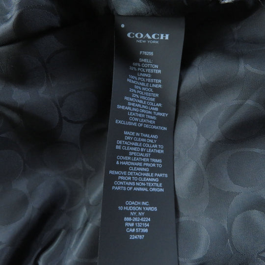 COACH trench coat F76255 Main: 68% cotton, Main: 32% polyester, Lining: 100% polyester, Removable lining: 55% wool, 23% polyester, 22% rayon Removable collar: sheepskin Leather trimming: cowhide (excluding decorative parts) beige Women Used Authentic
