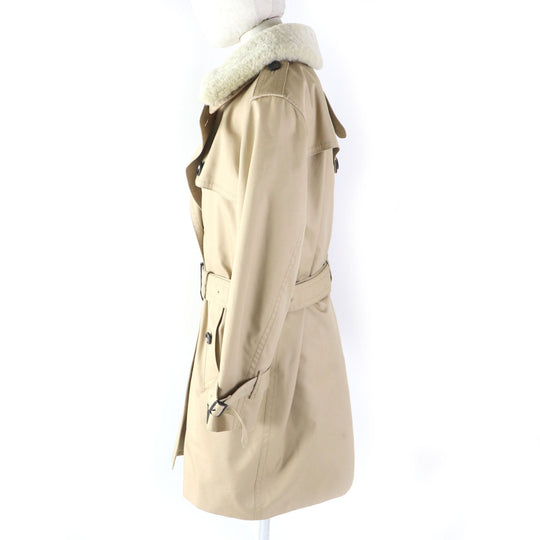 COACH trench coat F76255 Main: 68% cotton, Main: 32% polyester, Lining: 100% polyester, Removable lining: 55% wool, 23% polyester, 22% rayon Removable collar: sheepskin Leather trimming: cowhide (excluding decorative parts) beige Women Used Authentic