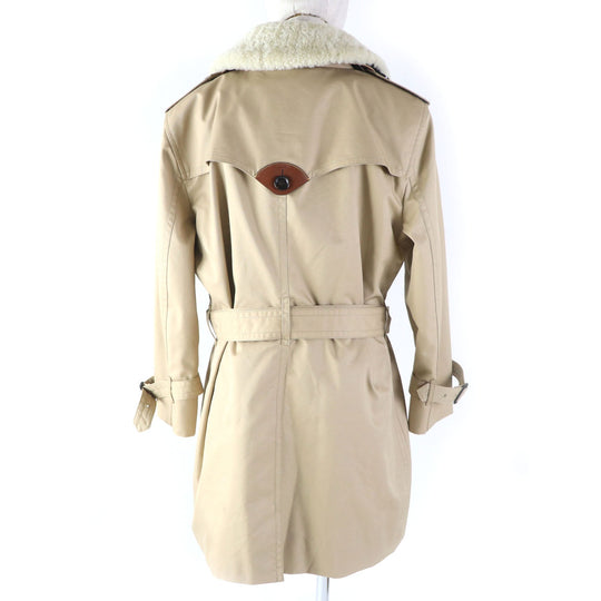 COACH trench coat F76255 Main: 68% cotton, Main: 32% polyester, Lining: 100% polyester, Removable lining: 55% wool, 23% polyester, 22% rayon Removable collar: sheepskin Leather trimming: cowhide (excluding decorative parts) beige Women Used Authentic