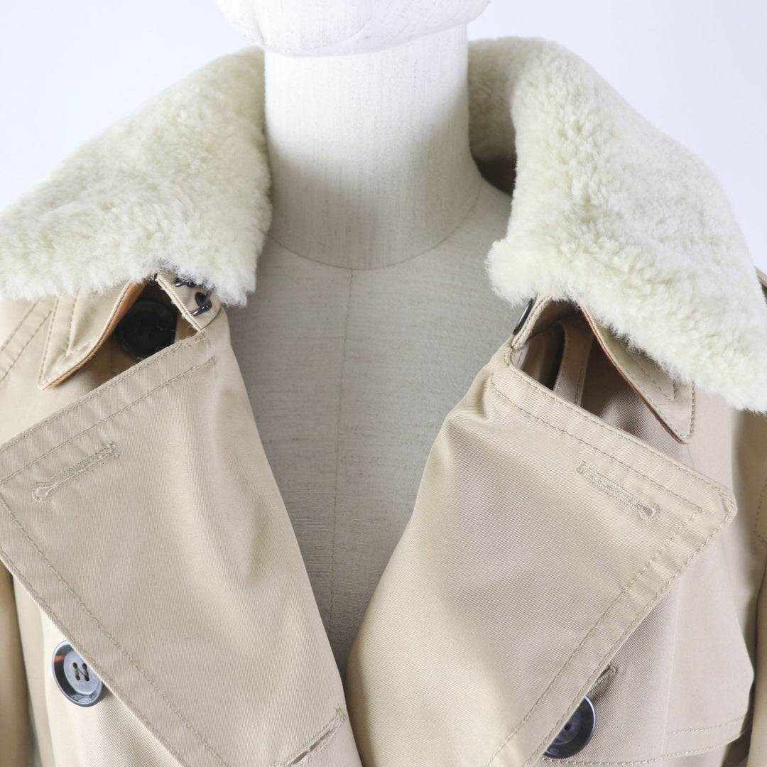 COACH trench coat F76255 Main: 68% cotton, Main: 32% polyester, Lining: 100% polyester, Removable lining: 55% wool, 23% polyester, 22% rayon Removable collar: sheepskin Leather trimming: cowhide (excluding decorative parts) beige Women Used Authentic