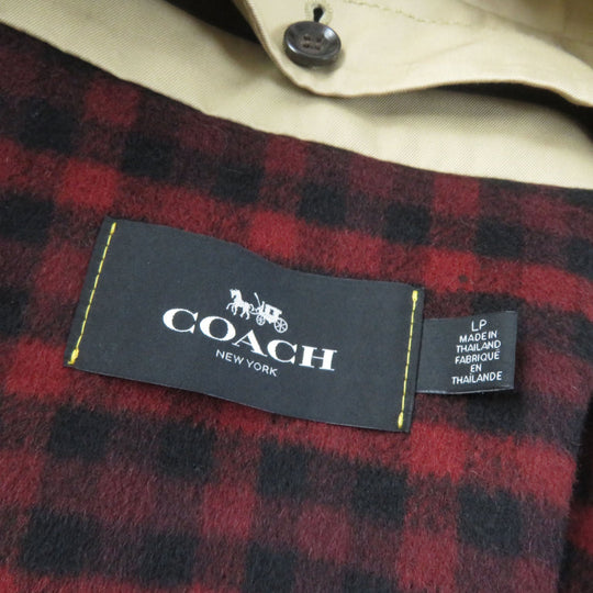COACH trench coat F76255 Main: 68% cotton, Main: 32% polyester, Lining: 100% polyester, Removable lining: 55% wool, 23% polyester, 22% rayon Removable collar: sheepskin Leather trimming: cowhide (excluding decorative parts) beige Women Used Authentic