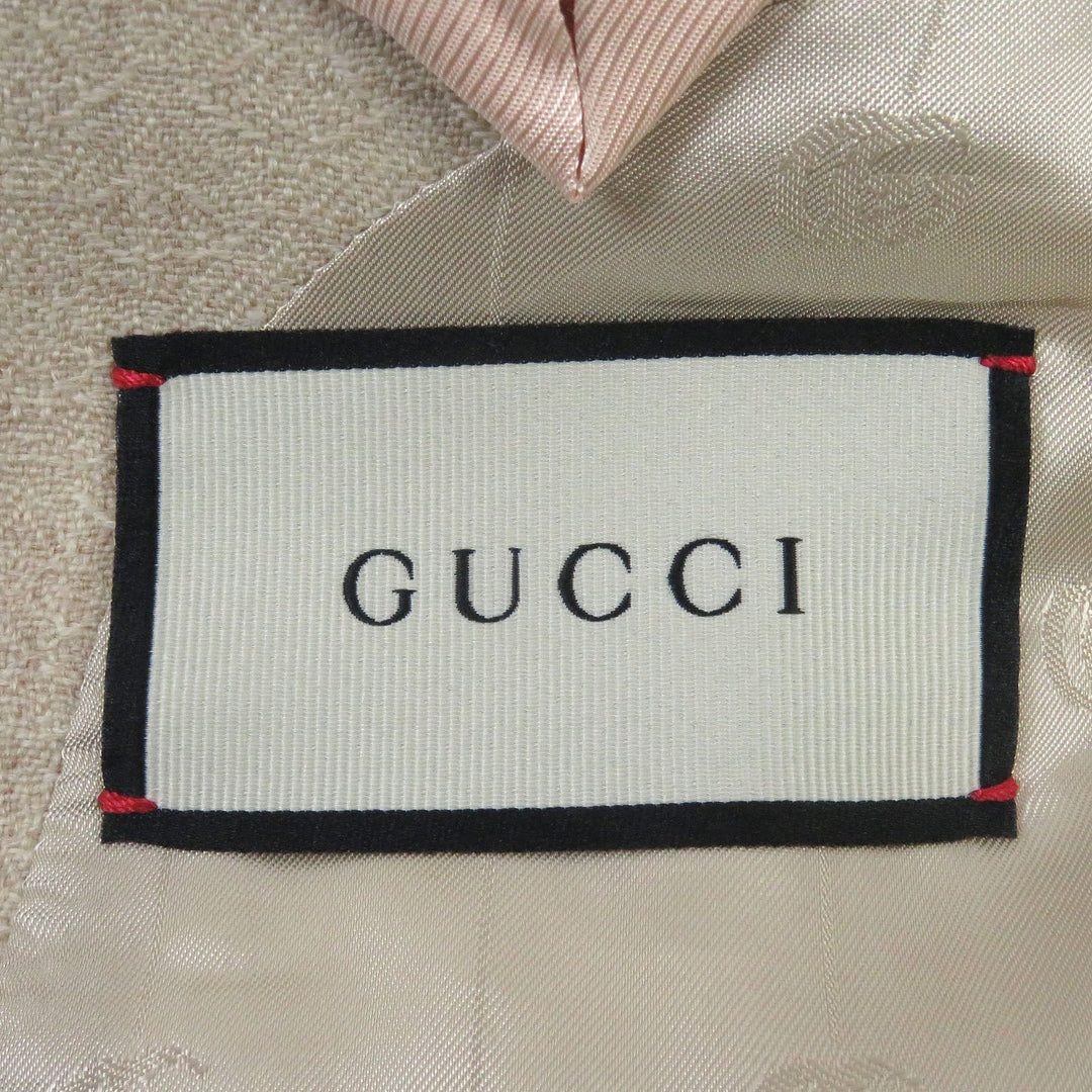 GUCCI tailored jacket 623122 Outer: 100% wool, Lining: 100% rayon light beige mens 44 Used Authentic