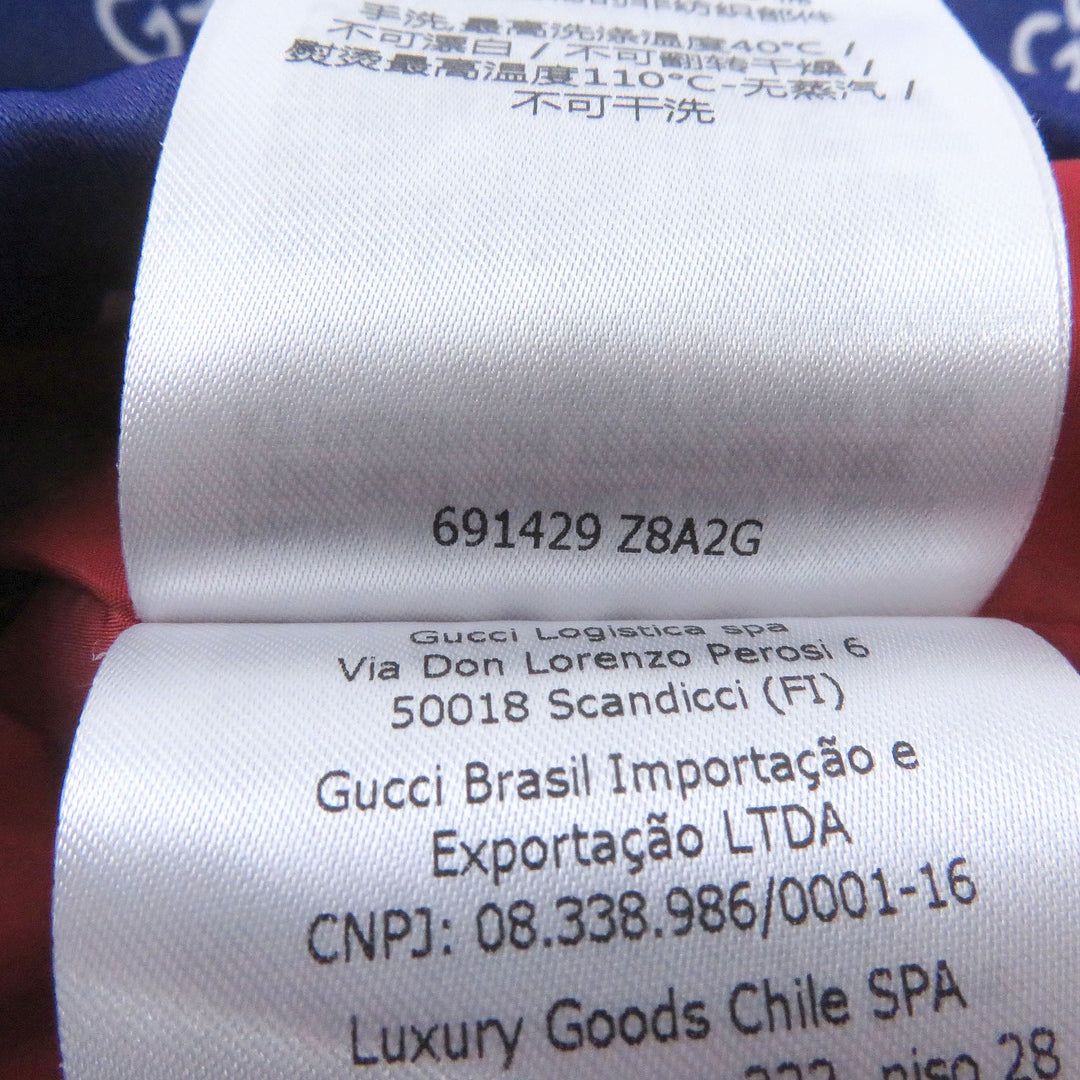 GUCCI Mountain Hoodie 691429 Main: 100% acetate, Main2: 100% polyester, Main3: 100% nylon, Applique: 65% rayon, 35% cotton, Leather: Cowhide multicolor mens 44 Used Authentic