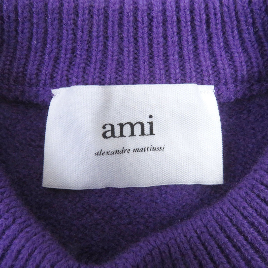 AMI PARIS sweater UKS002 wool purple mens S Used Authentic