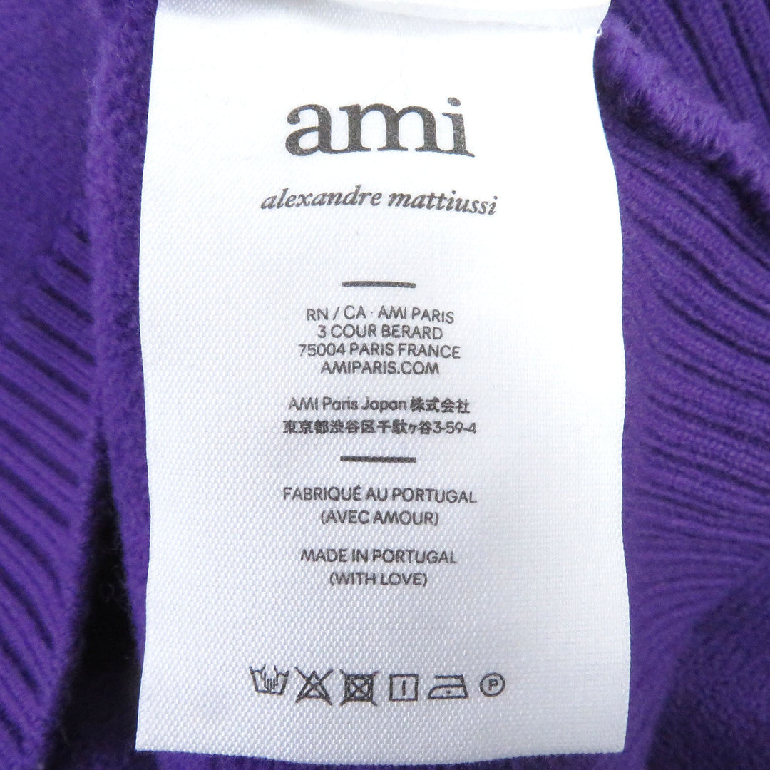 AMI PARIS sweater UKS002 wool purple mens S Used Authentic