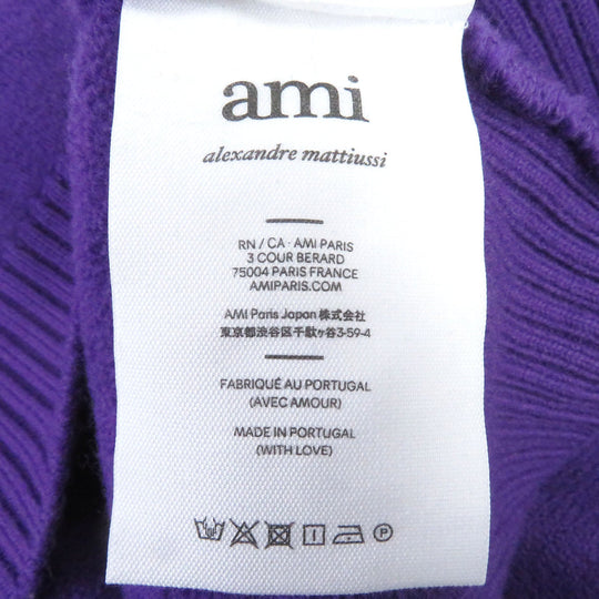 AMI PARIS sweater UKS002 wool purple mens S Used Authentic
