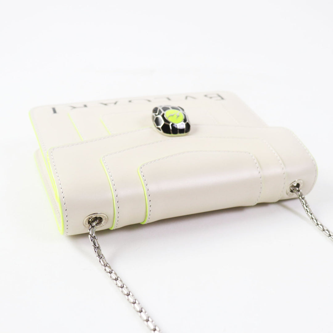 BVLGARI Shoulder Bag 289525 Main: Leather Light Beige Neon Yellow Black Serpenti Women Used Authentic