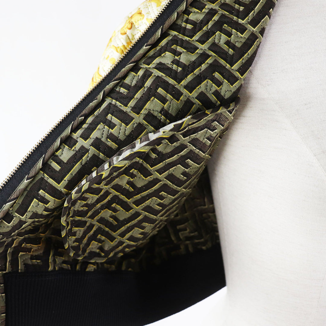 FENDI Blouson FJ7258 Outer: 100% silk, Filling: 69% polyester, Filling: 27% nylon, Filling: 4% polyurethane, Lining: 100% silk Black type Multi Women 36 Used Authentic