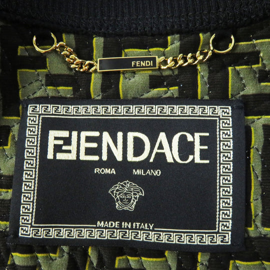 FENDI Blouson FJ7258 Outer: 100% silk, Filling: 69% polyester, Filling: 27% nylon, Filling: 4% polyurethane, Lining: 100% silk Black type Multi Women 40 Used Authentic