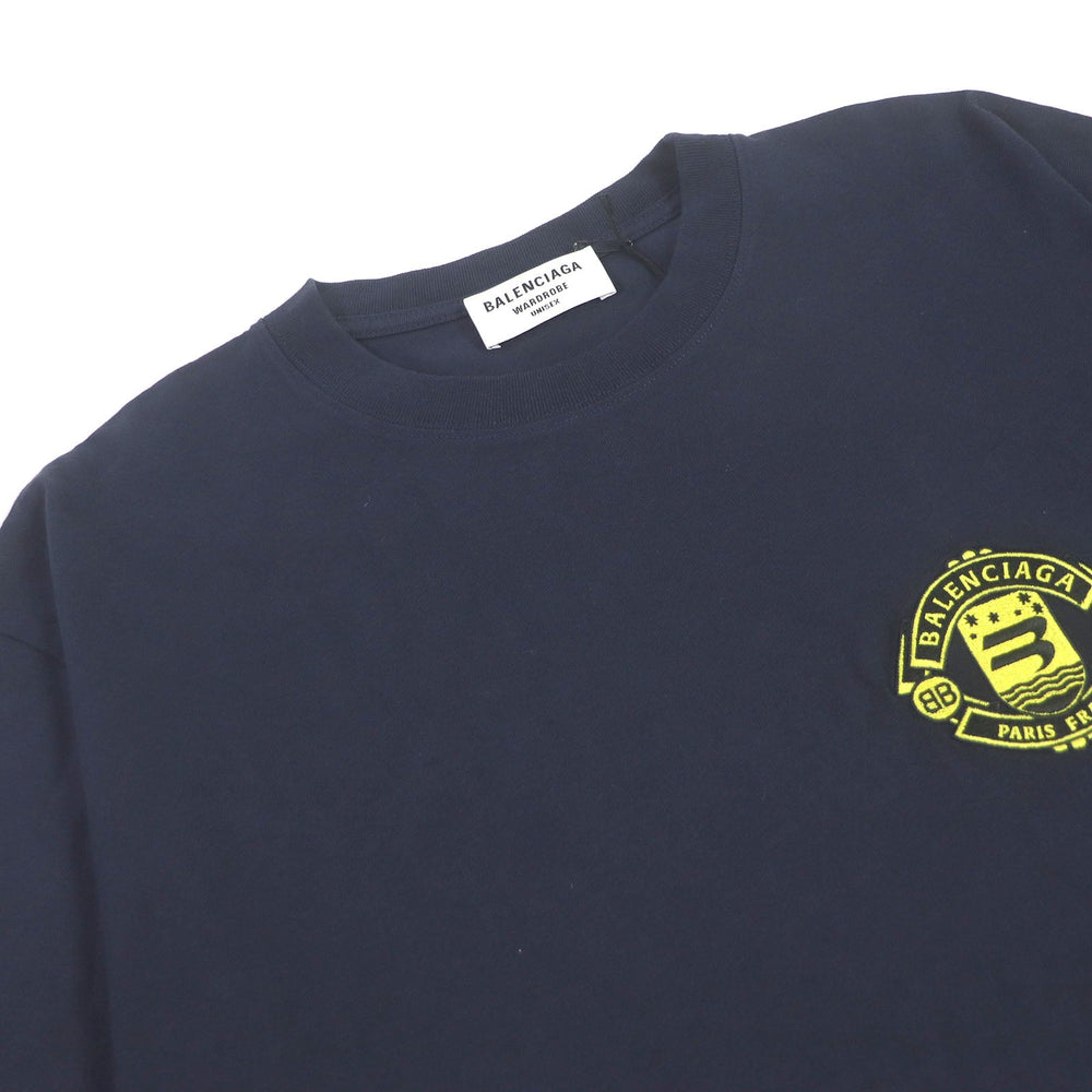 BALENCIAGA Short sleeve T-shirt 612965 cotton Navy mens S Used Authentic