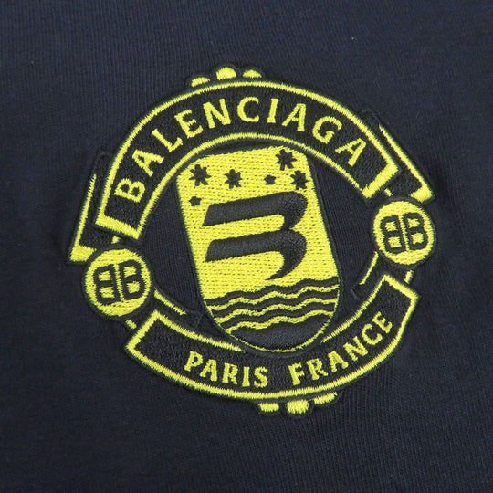 BALENCIAGA Short sleeve T-shirt 612965 cotton Navy mens S Used Authentic