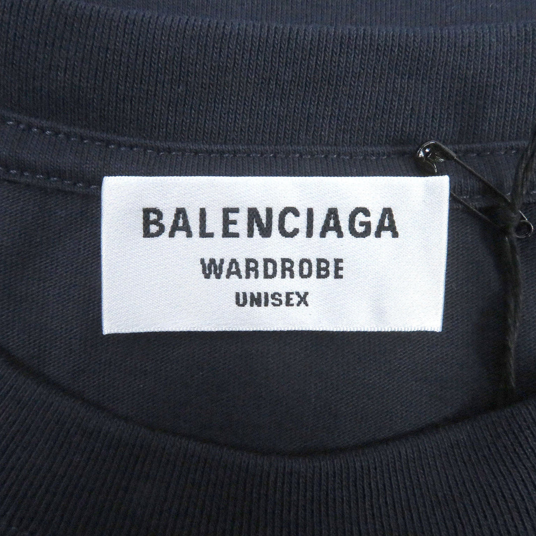BALENCIAGA Short sleeve T-shirt 612965 cotton Navy mens S Used Authentic