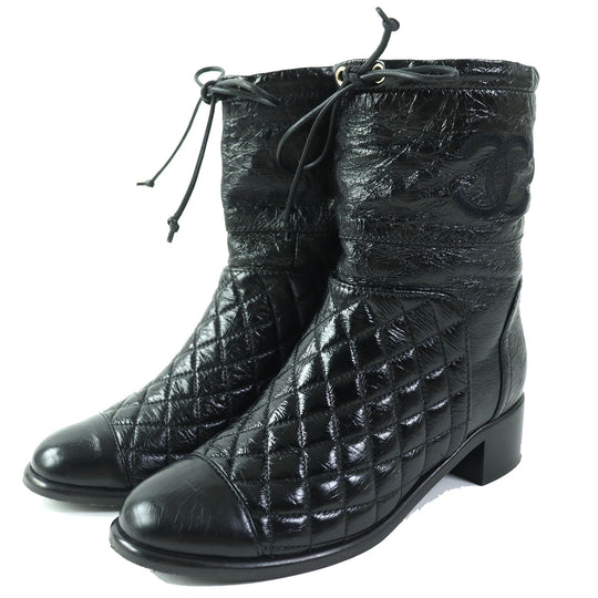 CHANEL short boots G34096 Main: Leather black Women 36 Used Authentic