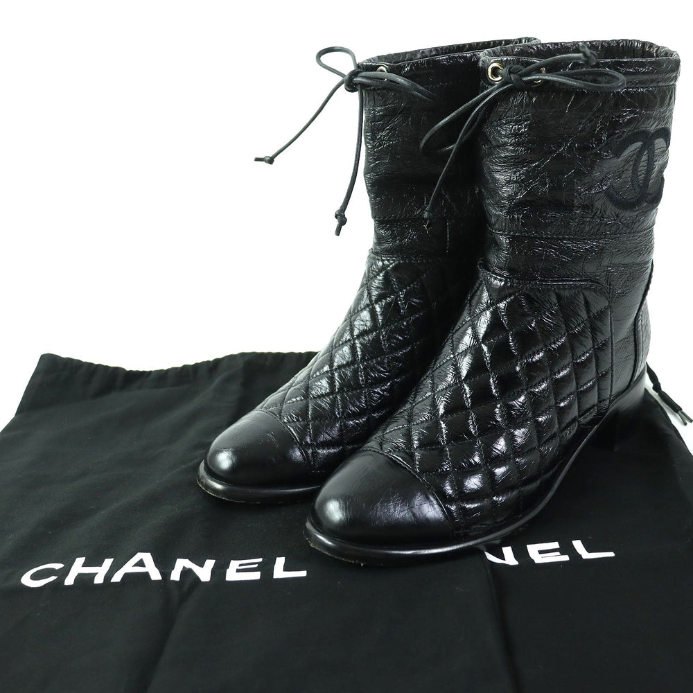 CHANEL short boots G34096 Main: Leather black Women 36 Used Authentic