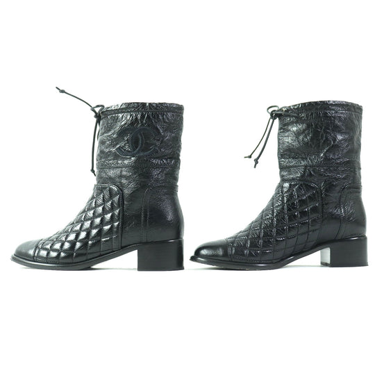 CHANEL short boots G34096 Main: Leather black Women 36 Used Authentic