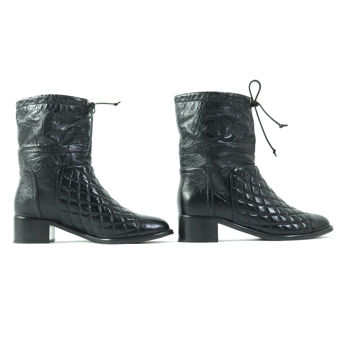 CHANEL short boots G34096 Main: Leather black Women 36 Used Authentic
