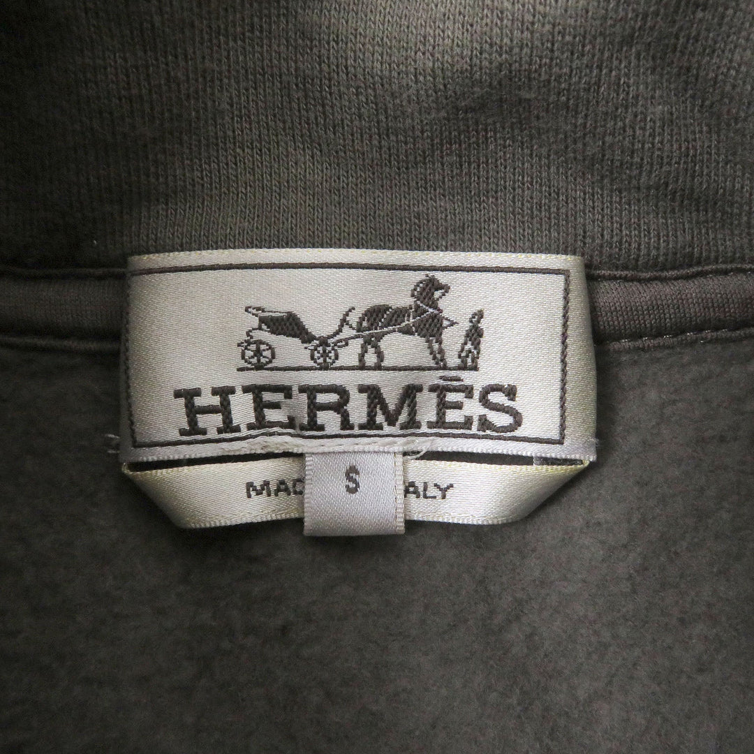 HERMES Hoodie Main: 100% cotton, Rib: 90% cotton, 10% polyurethane Decoration: 80% nylon, 20% polyurethane Decorative line: 90% cotton, 10% polyurethane String: 100% cotton charcoal mens S Used Authentic