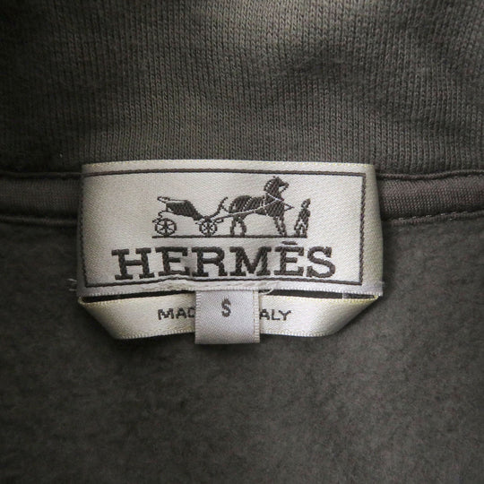 HERMES Hoodie Main: 100% cotton, Rib: 90% cotton, 10% polyurethane Decoration: 80% nylon, 20% polyurethane Decorative line: 90% cotton, 10% polyurethane String: 100% cotton charcoal mens S Used Authentic